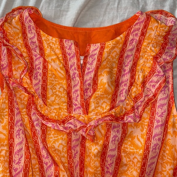 Tory Burch Ruffle Ikat Blouse (S) - Picture 4 of 6